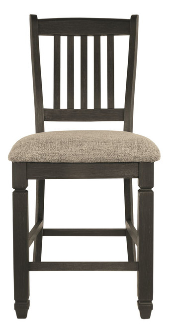 Tyler Creek - Black / Grayish Brown - Upholstered Barstool (Set of 2)