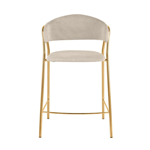 Lara - Counter Stool (Set of 2) - Golden / Cream