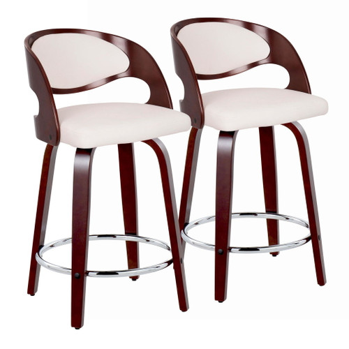 Pino - 24" Fixed-height Barstool (Set of 2) - Dark Brown