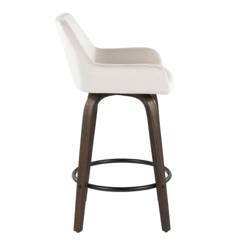 Daniella - 26" Fixed-height Counter Stool (Set of 2) - White, Black And Walnut