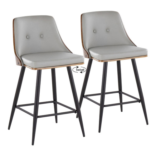 Gianna - 26" Fixed-height Counter Stool (Set of 2) - Gray