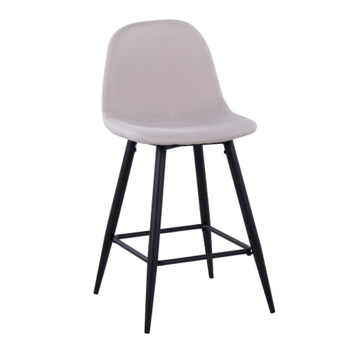 Pebble - 24" Fixed-Height Counter Stool (Set of 2) - Black Legs