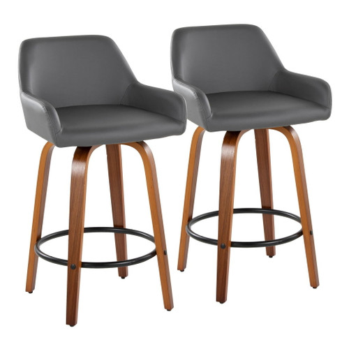 Daniella - 26" Fixed-Height Counter Stool (Set of 2) - Light Brown Base