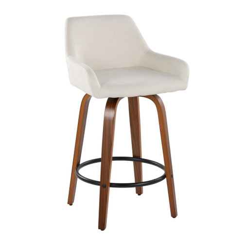 Daniella - 26" Fixed-Height Counter Stool (Set of 2) - Light Brown Base