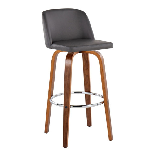 Toriano - 30" Fixed-height Barstool (Set of 2) - Dark Brown And Dark Gray