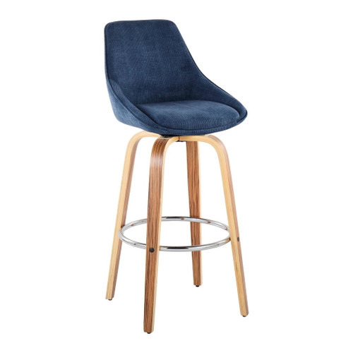 Diana - 30" Fixed-Height Barstool (Set of 2) - Light Brown Legs