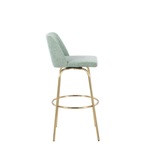 Toriano - 30" Fixed-Height Barstool (Set of 2) - Gold Base