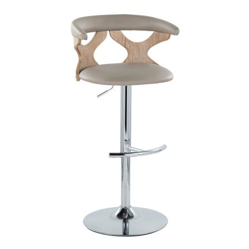 Gardenia - Adjustable Barstool (Set of 2) - Chrome Base & brown Backrest