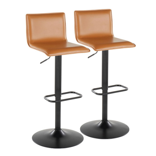 Mara - Upholstered Faux Leather Adjustable Barstool (Set of 2)