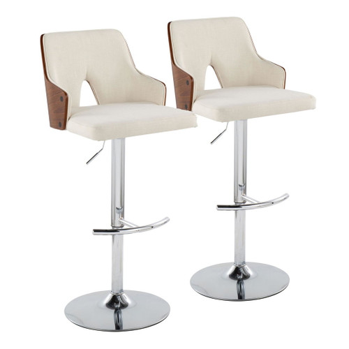 Stella - Adjustable Barstool (Set of 2) - Silver Base