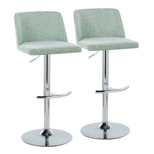 Toriano - Adjustable Barstool (Set of 2) - Chrome Base