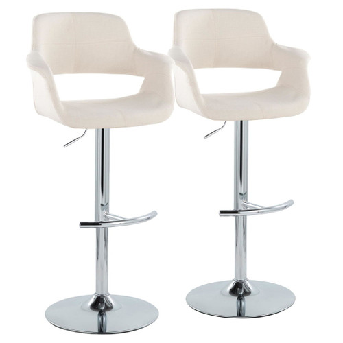 Vintage Flair - Adjustable Barstool (Set of 2) - Chrome Base