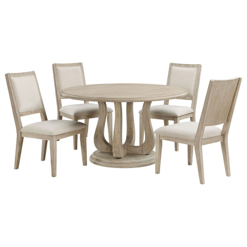 Trofello - 5-piece Round Dining Set - White Washed