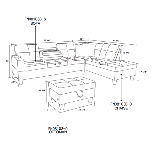 L Shaped Sectional in Linen