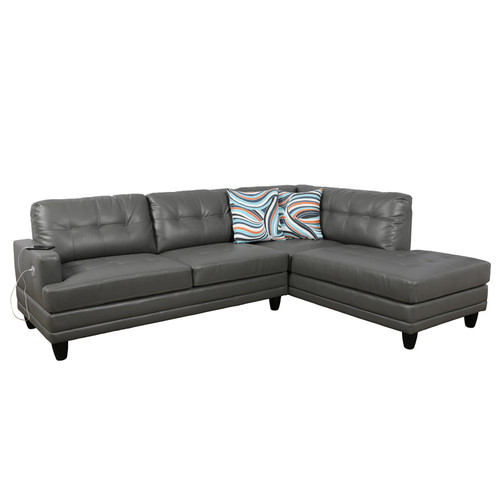 L Shaped Dark Gray Massage Function Sectional