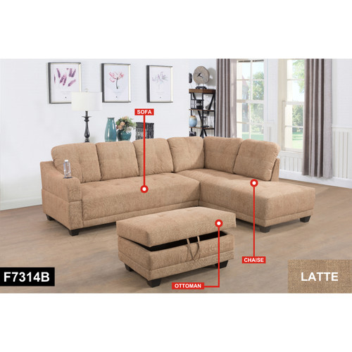 L Shaped Sectional in Latte