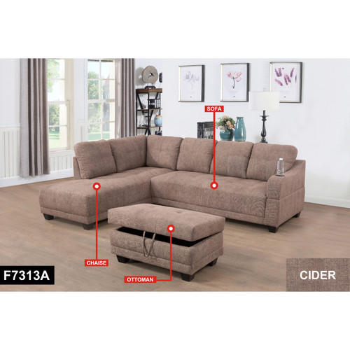 L Shaped Sectional in Cider