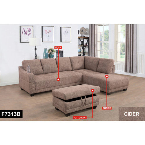 L Shaped Sectional in Cider