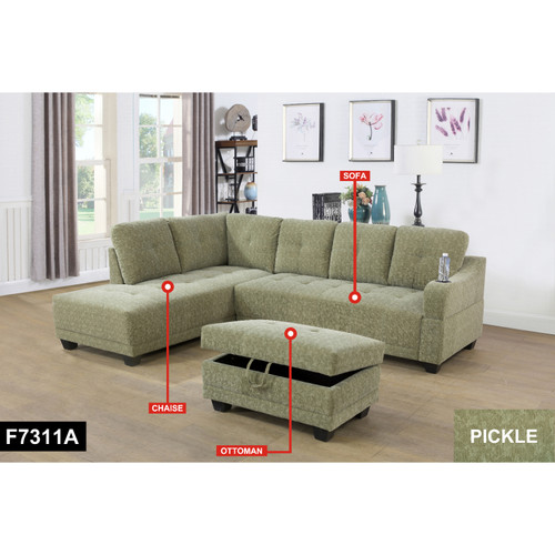 L Shaped Sectional in Pickle