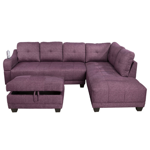 L Shaped Sectional in Amaranth