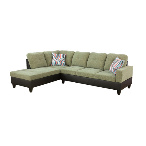 L Shaped Flannel Sectional in Pickle F09528 by G Furniture
