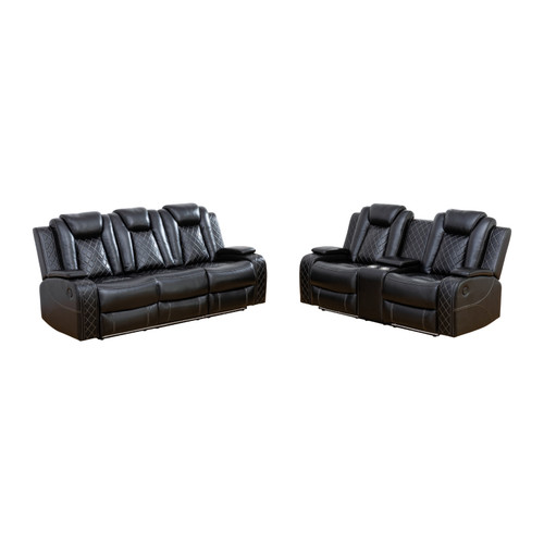 3-Piece Living Room Reclining Set in Leather