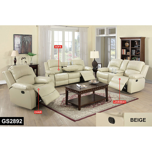 3 Piece Beige Living Room Furniture Set