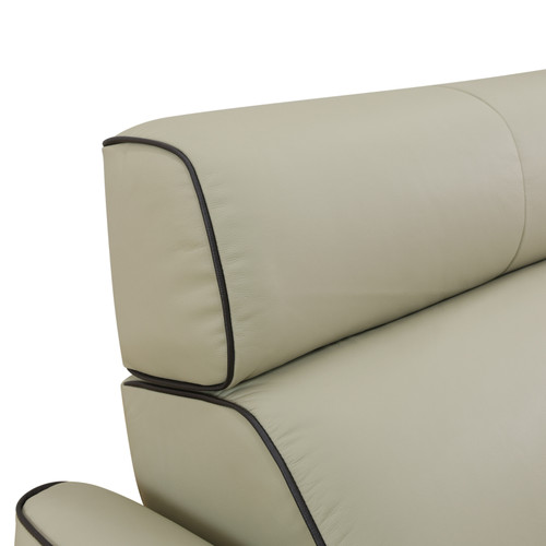 3-Piece Top Grain Leather Sofa in Beige