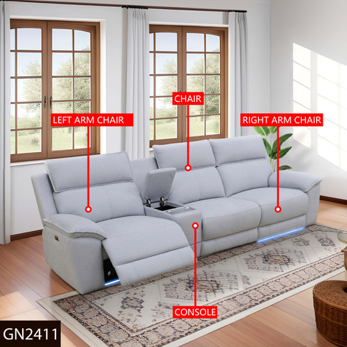 4-Piece Lambswool Sofa in Off-White