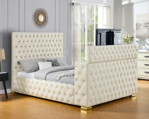 Future Platform Bed in Velvet