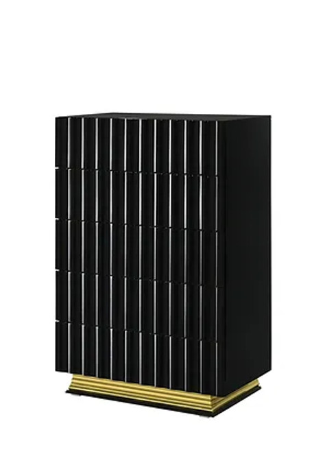 Lila Bedroom Set  in Black with Gold Accent