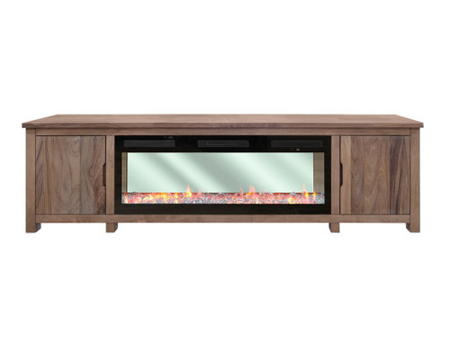 Natural Parota - Electric Fireplace - Brown Cappuccino