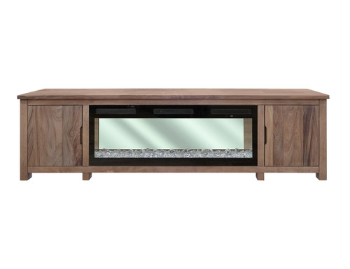 Natural Parota - Electric Fireplace - Brown Cappuccino