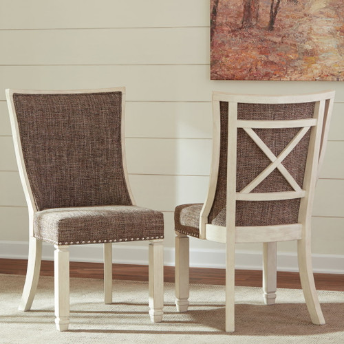 Bolanburg - Dining UPH Side Chair (Set of 2) - Lattice Back - Brown / Beige