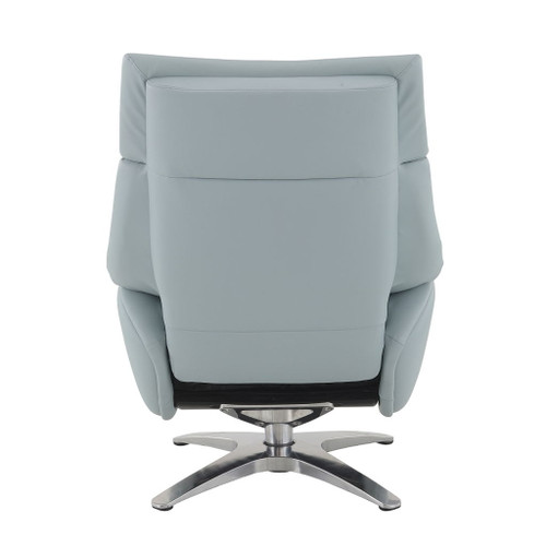 Janella - Motion Accent Chair With Swivel & Ottoman - Babyblue Leather