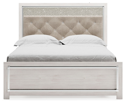 Altyra - White - Queen Panel Bed With Roll Slats