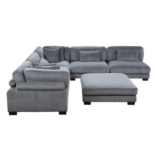 Traverse Gray Sectional In Fabric