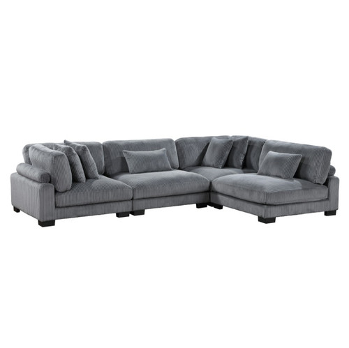 Traverse Gray Modular Sectional In Fabric 8555GY by Homelegance