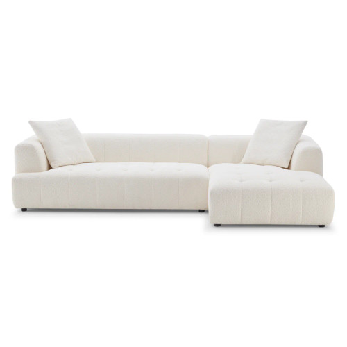 Wade Boucle Right Facing Chaise Sectional by Mid and Mod