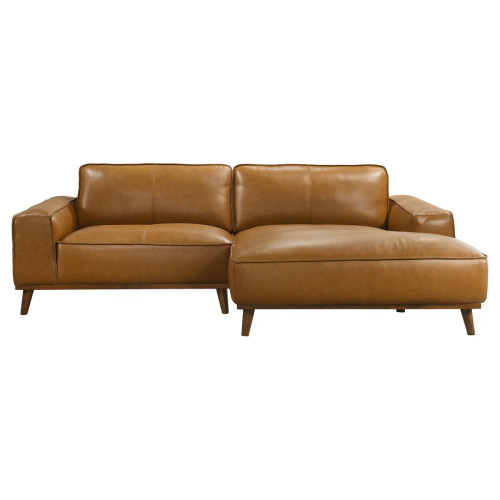 Clifton Tan Leather Sectional by Mid and Mod