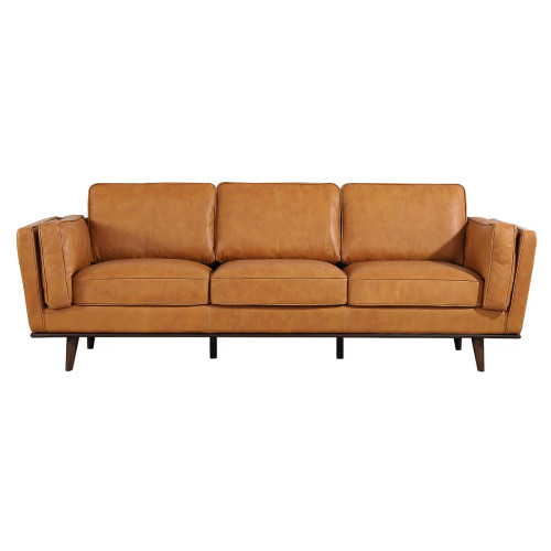 Ferre Tan Leather Sofa by Mid and Mod