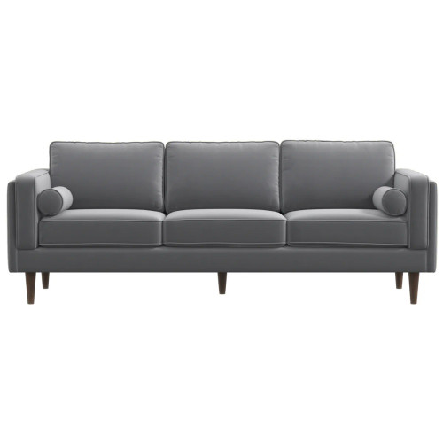Fordham Gray Velvet Sofa by Mid and Mod