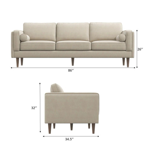 Fordham Gray Velvet Sofa