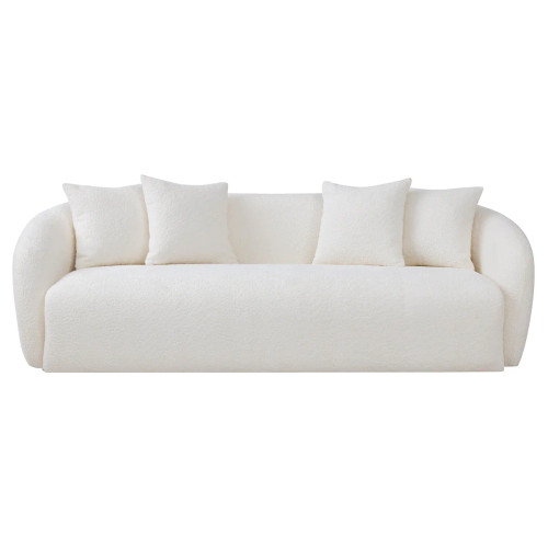 Lidia Ivory Boucle Japandi Style Sofa Mid and Mod Kassa Mall