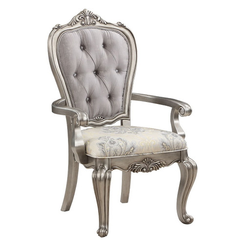 Ariadne - Arm Chair (Set of 2) - Velvet & Antique Platinum