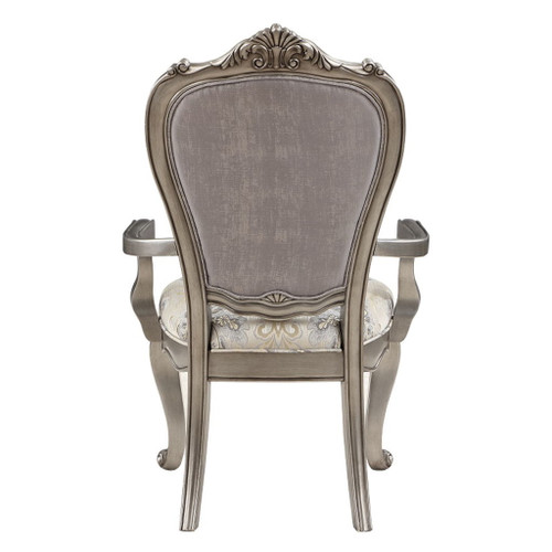 Ariadne - Arm Chair (Set of 2) - Velvet & Antique Platinum