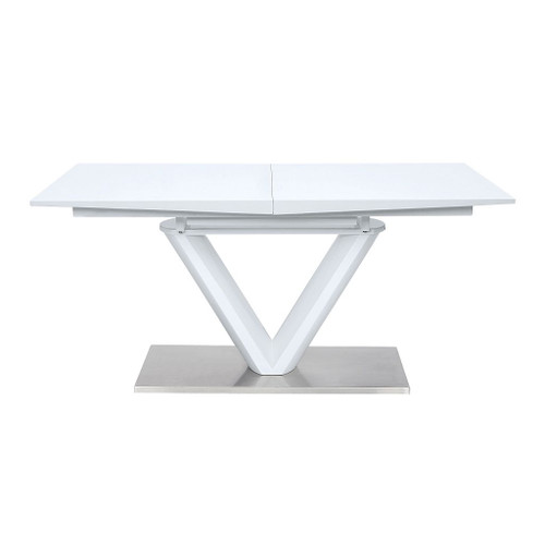Gallegos - Dining Table With Leaf - White High Gloss