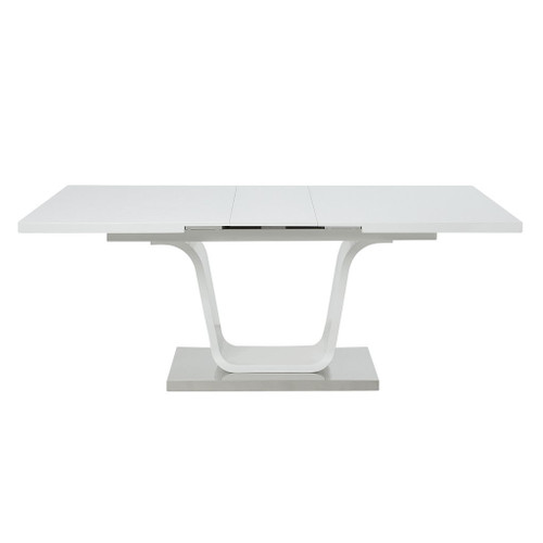 Kamaile - Dining Table With Leaf - White High Gloss