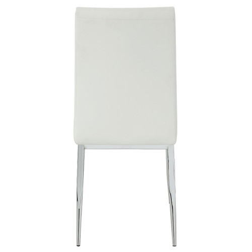 Kamaile - Side Chair (Set of 2) - Beige Synthetic Leather & Chrome