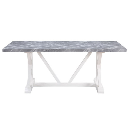 Hollyn - Dining Table With Engineered Stone Top - Engineered Stone & White